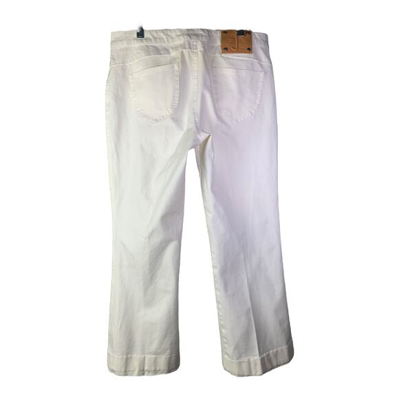 ESCADA Pants Womens Sz 12 Creamy White Straight Leg Cotton Jean Mid-Rise Stretch - Picture 4 of 10